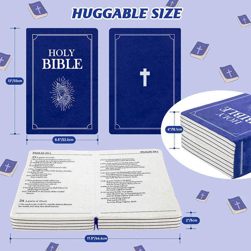 Cute Bible Plush Throw Pillow | Soft Memory Foam Religious Gift for Kids & Adults