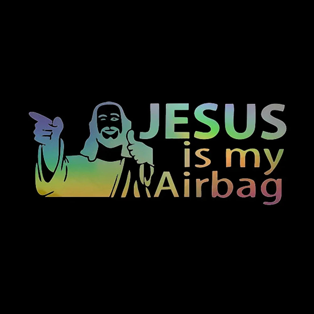 Jesus Is My Airbag - Funny Vinyl Car Decal & Sticker