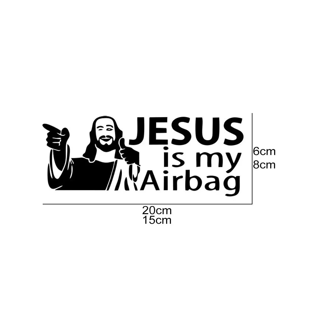 Jesus Is My Airbag - Funny Vinyl Car Decal & Sticker