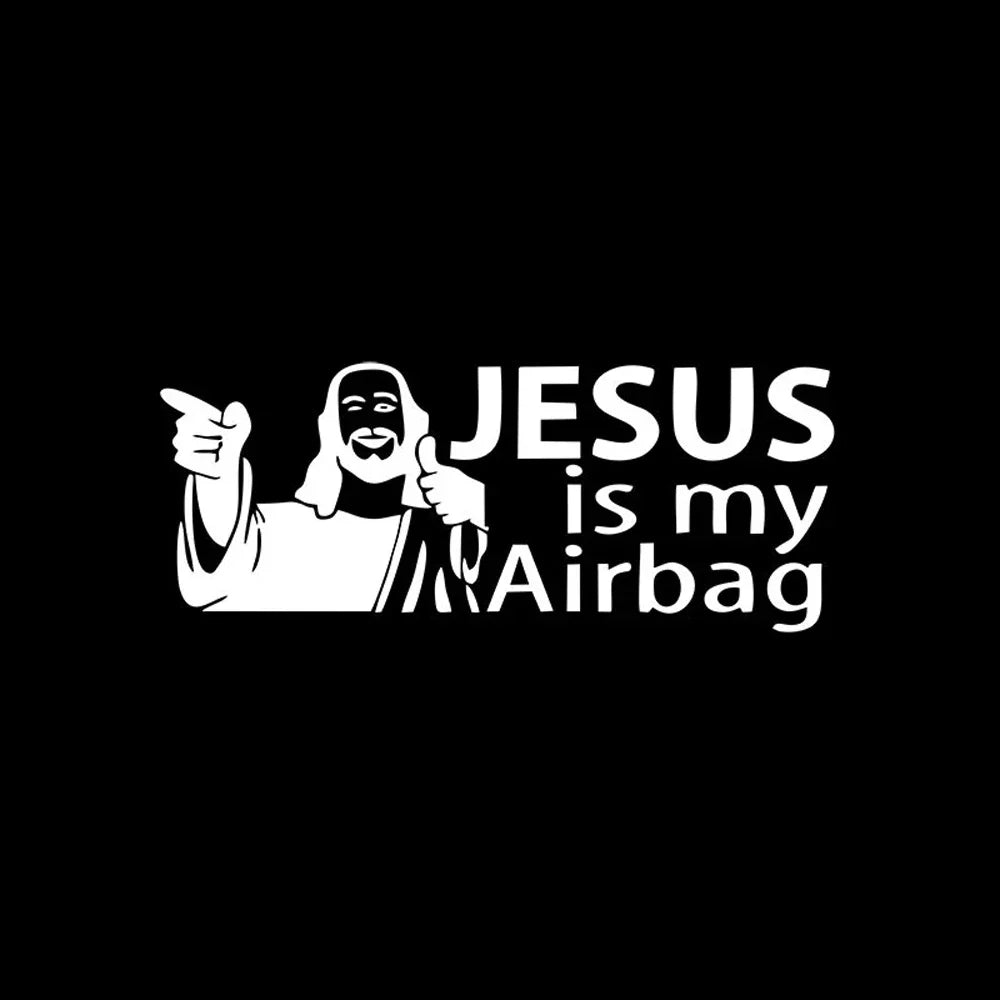 Jesus Is My Airbag - Funny Vinyl Car Decal & Sticker