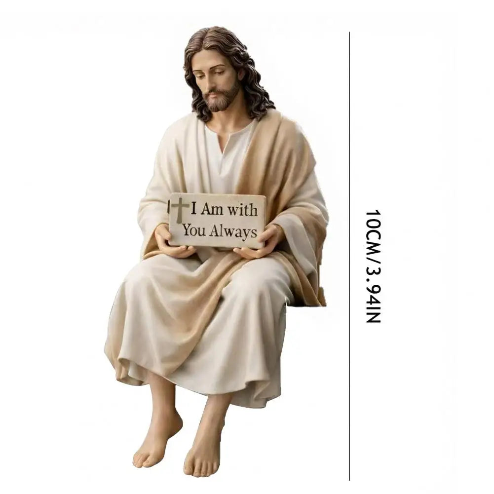 Handmade Baby Jesus Figurine - Hand-Painted Resin Christian Statue for Home & Car