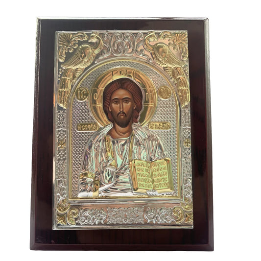 Orthodox Christian Wooden Icon - Jesus & Mary Home Altar Decoration