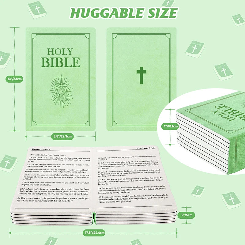 Cute Bible Plush Throw Pillow | Soft Memory Foam Religious Gift for Kids & Adults