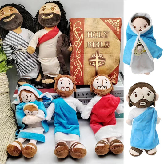 Christian Savior Plushie Collection: Jesus, Mary & Donkey Stuffed Pillow