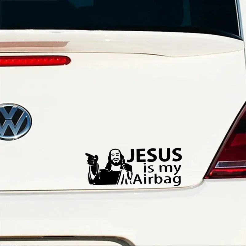 Jesus Is My Airbag - Funny Vinyl Car Decal & Sticker