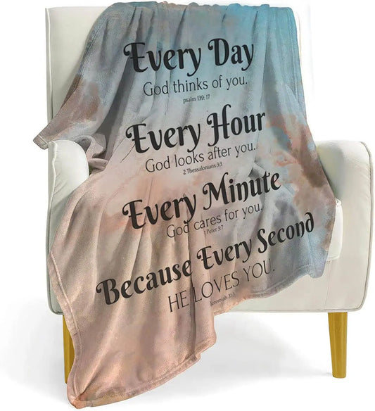 Scripture Comfort Blanket: Inspirational Bible Verse Religious Gift