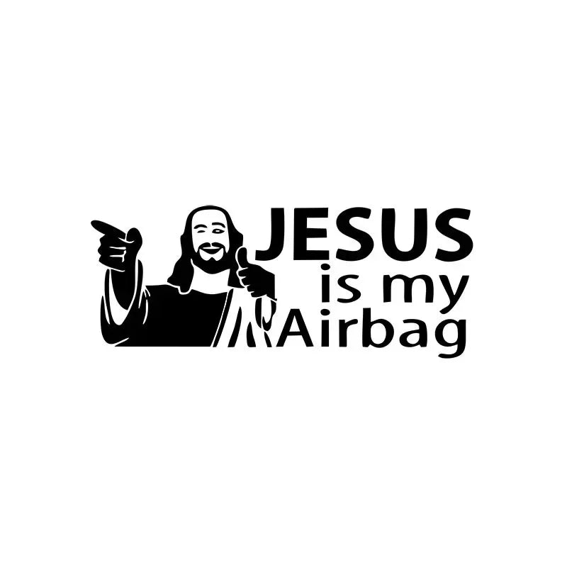 Jesus Is My Airbag - Funny Vinyl Car Decal & Sticker