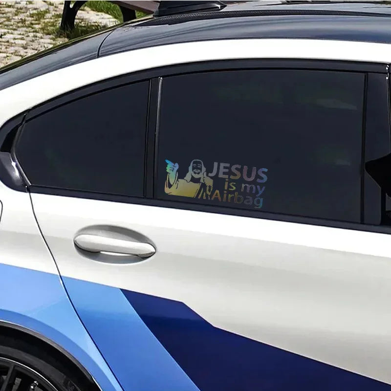 Jesus Is My Airbag - Funny Vinyl Car Decal & Sticker